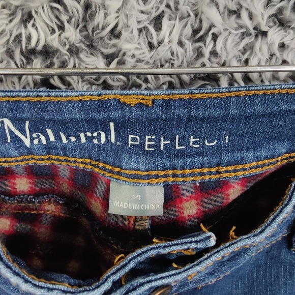 Natural Reflections Womens Gorpcore Cabin Flannel Lined Jeans 14 Blue Straight - Picture 14 of 16